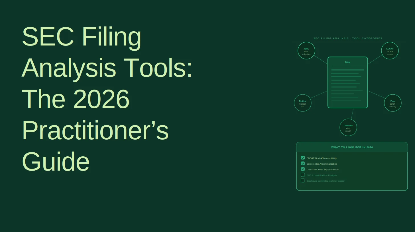 SEC Filing Analysis Tools: The 2026 Practitioner's Guide