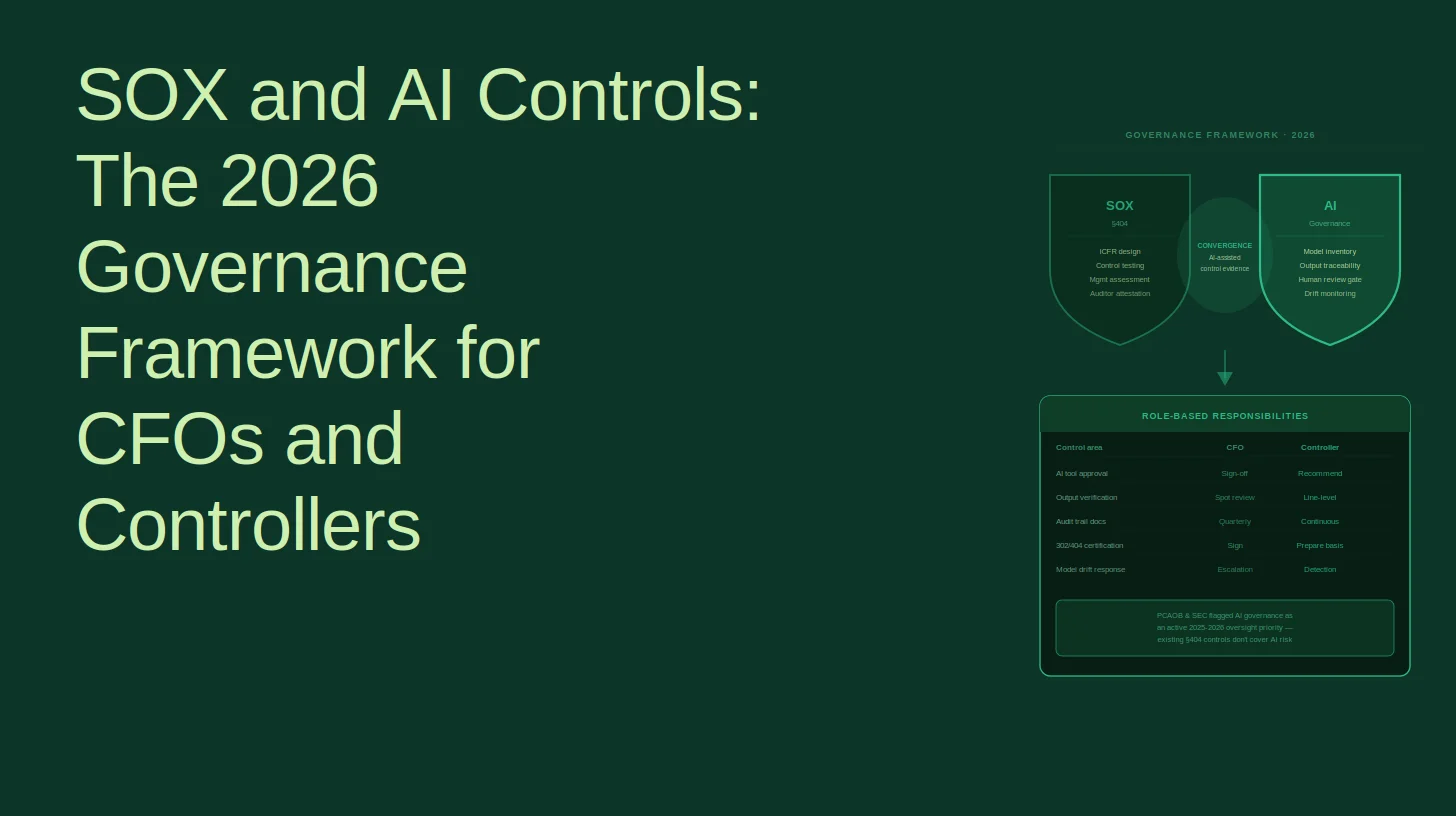 SOX and AI Controls: The 2026 Governance Framework for CFOs and Controllers