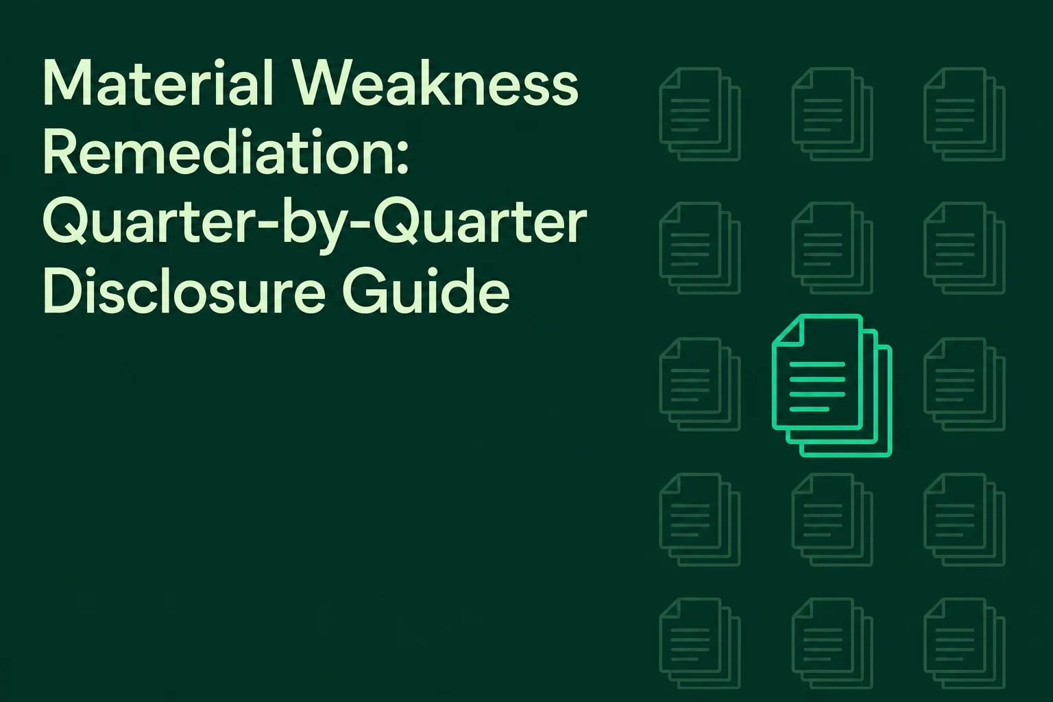 # Material Weakness Remediation: Quarter-by-Quarter Disclosure Guide