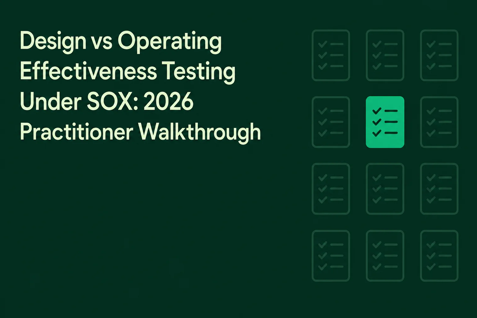 Design vs Operating Effectiveness Testing Under SOX: 2026 Practitioner Walkthrough