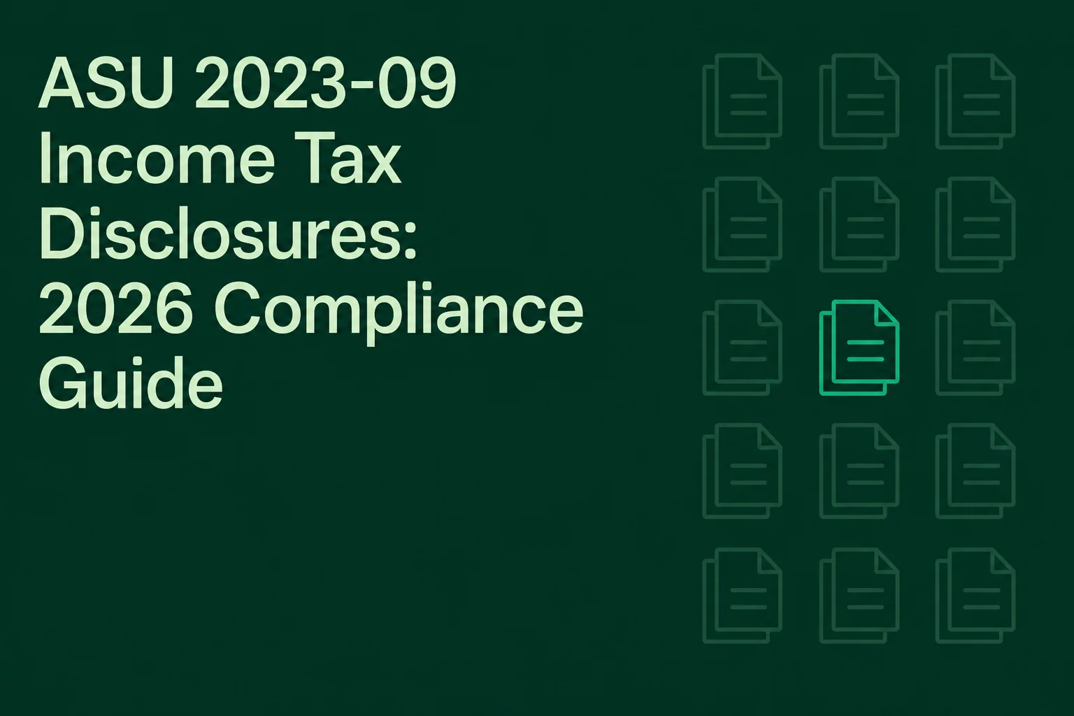 ASU 2023-09 Income Tax Disclosures: 2026 Compliance Guide