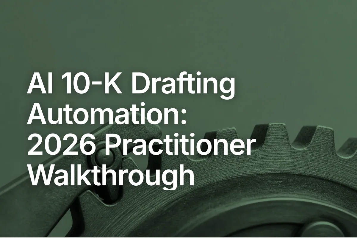 AI 10-K Drafting Automation: 2026 Practitioner Walkthrough