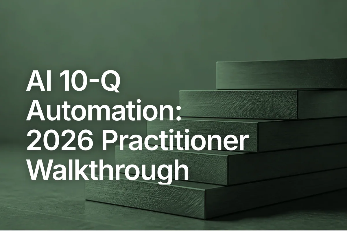 AI 10-Q Automation: 2026 Practitioner Walkthrough