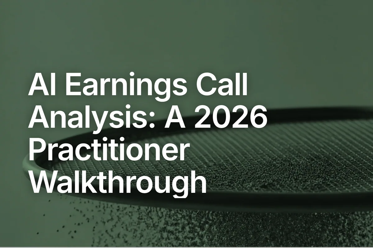 AI Earnings Call Analysis: A 2026 Practitioner Walkthrough