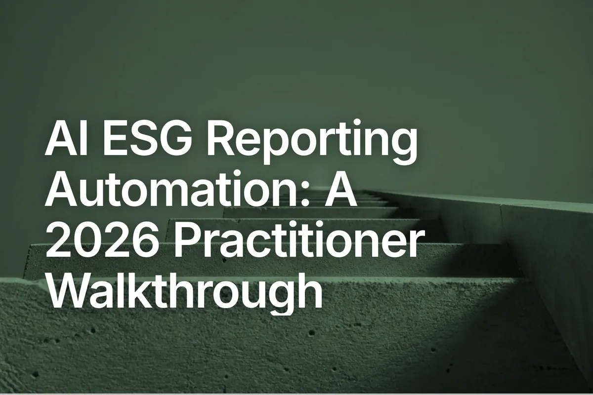 AI ESG Reporting Automation: A 2026 Practitioner Walkthrough