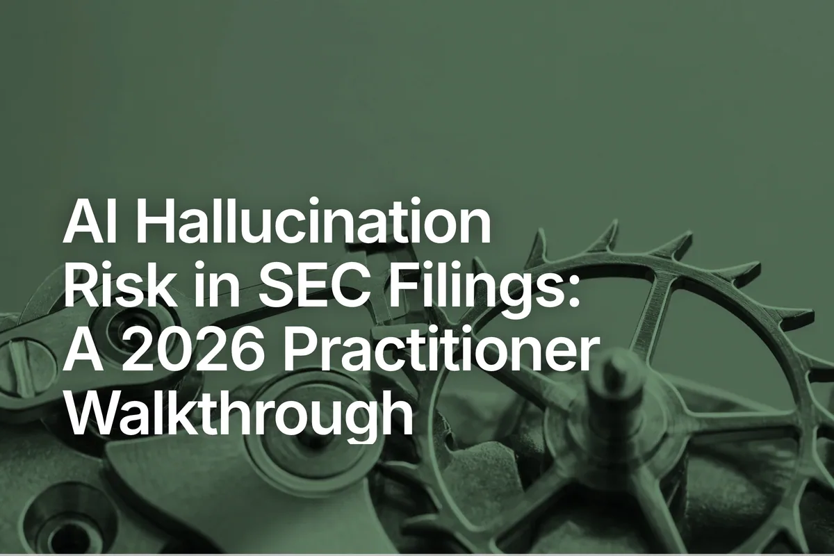 AI Hallucination Risk in SEC Filings: A 2026 Practitioner Walkthrough