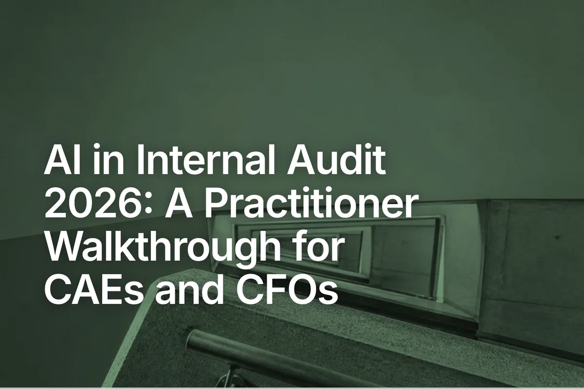AI in Internal Audit 2026: A Practitioner Walkthrough for CAEs and CFOs