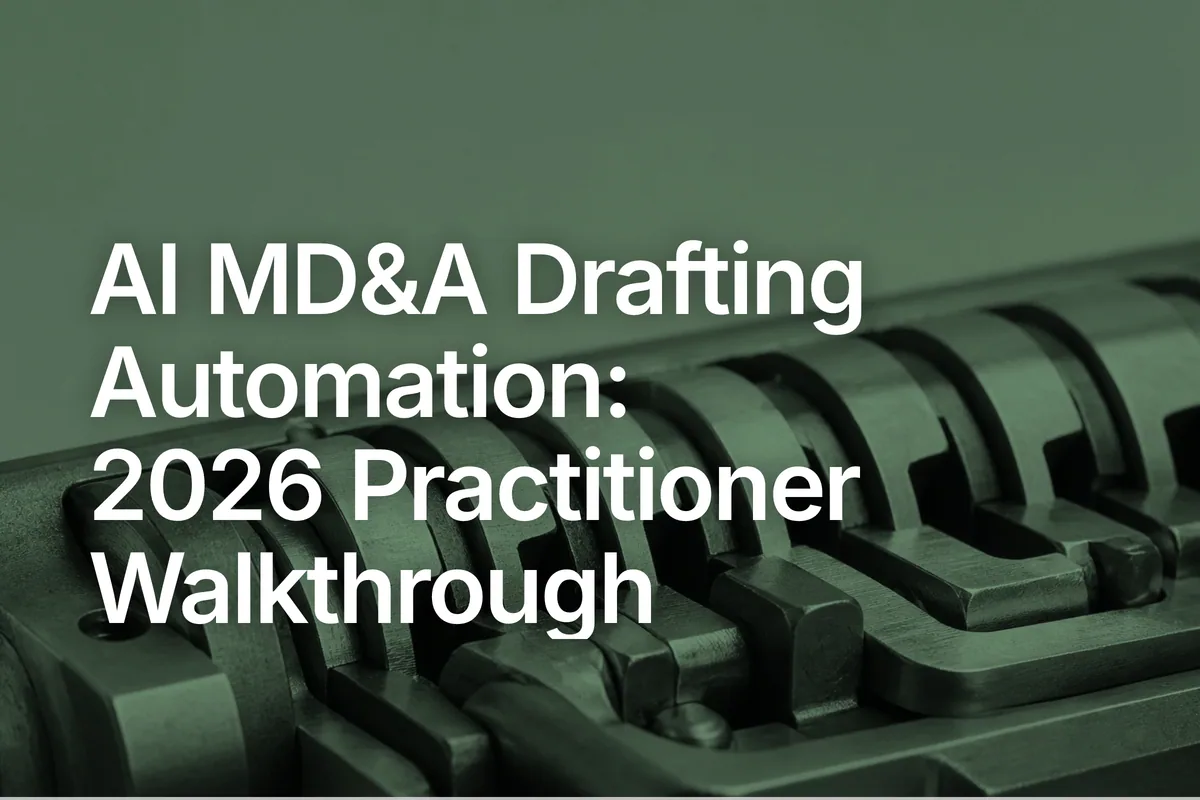 AI MD&A Drafting Automation: 2026 Practitioner Walkthrough