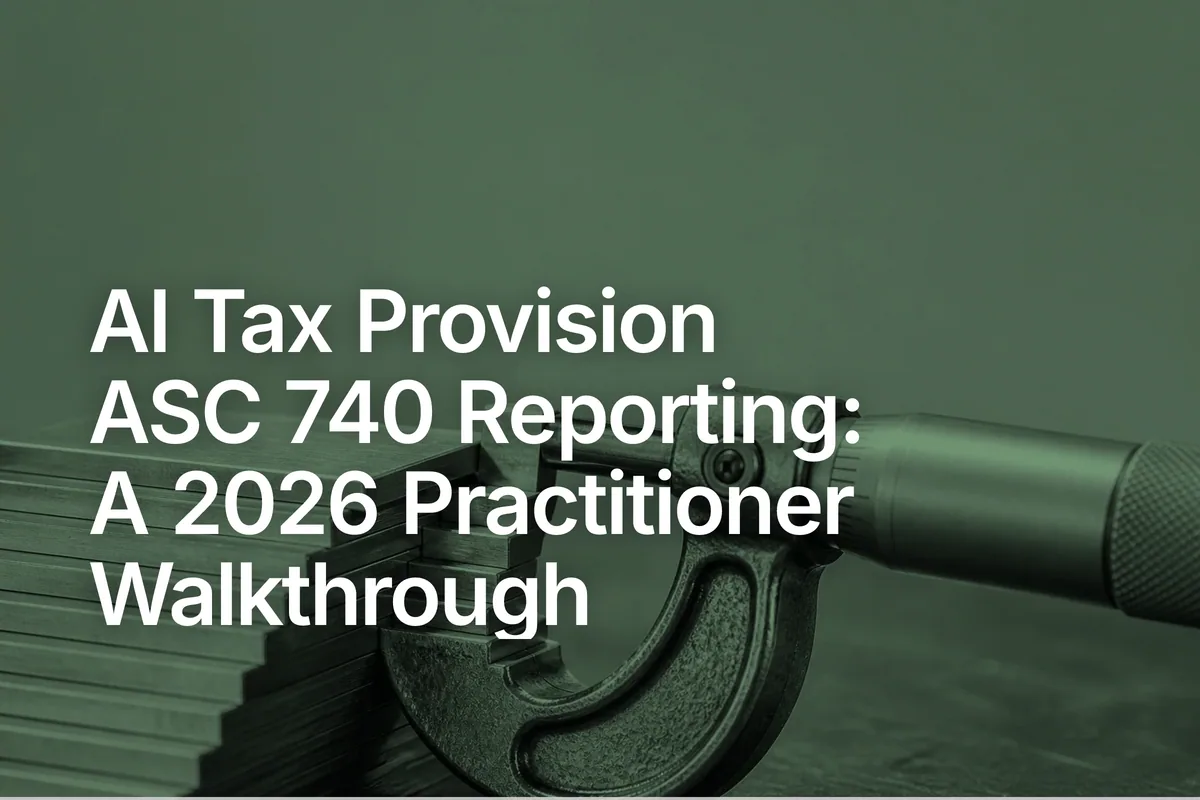 AI Tax Provision ASC 740 Reporting: A 2026 Practitioner Walkthrough