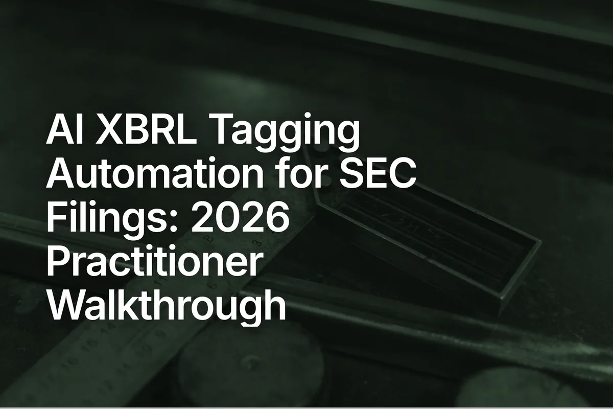 AI XBRL Tagging Automation for SEC Filings: 2026 Practitioner Walkthrough