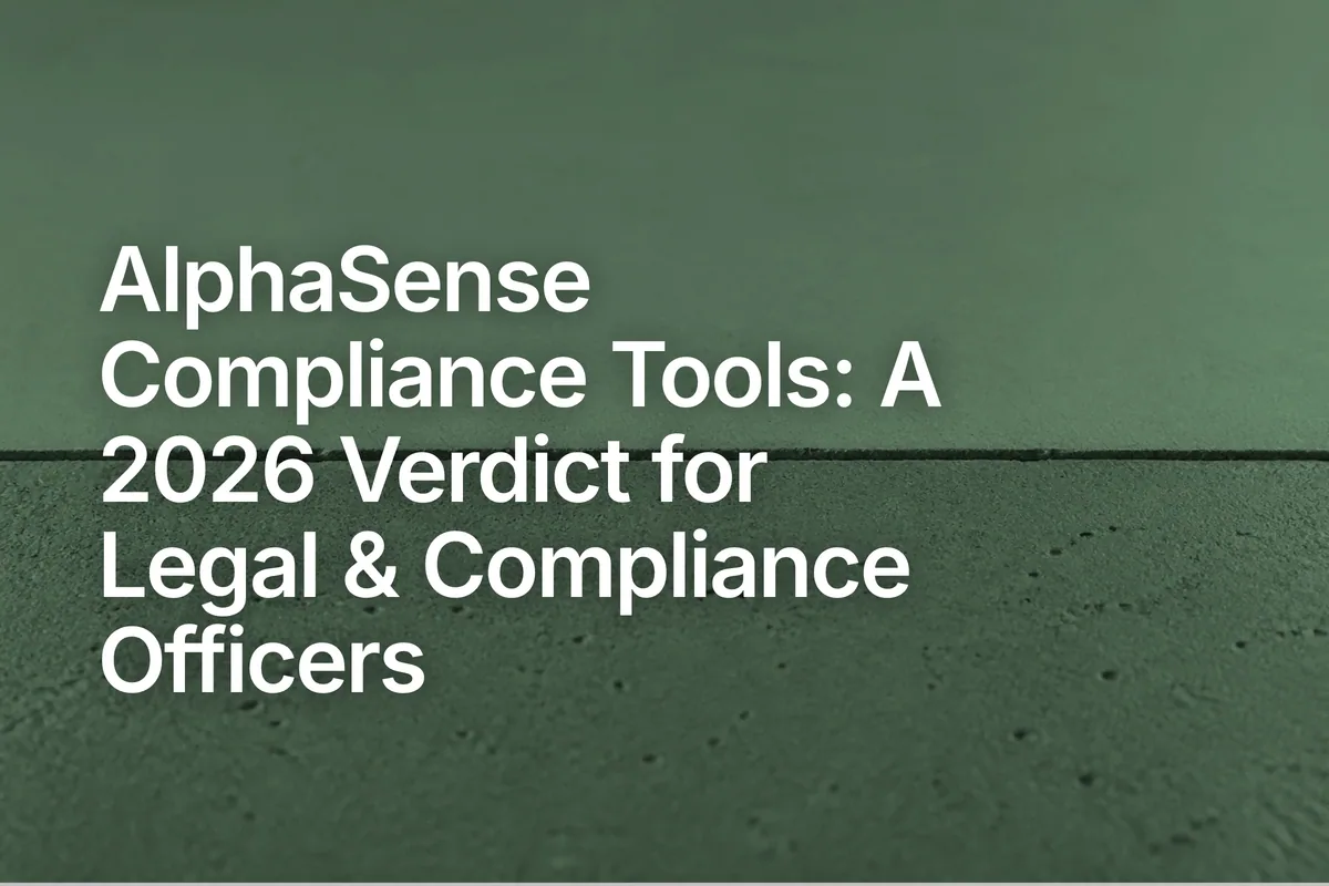 AlphaSense Compliance Tools: A 2026 Verdict for Legal & Compliance Officers