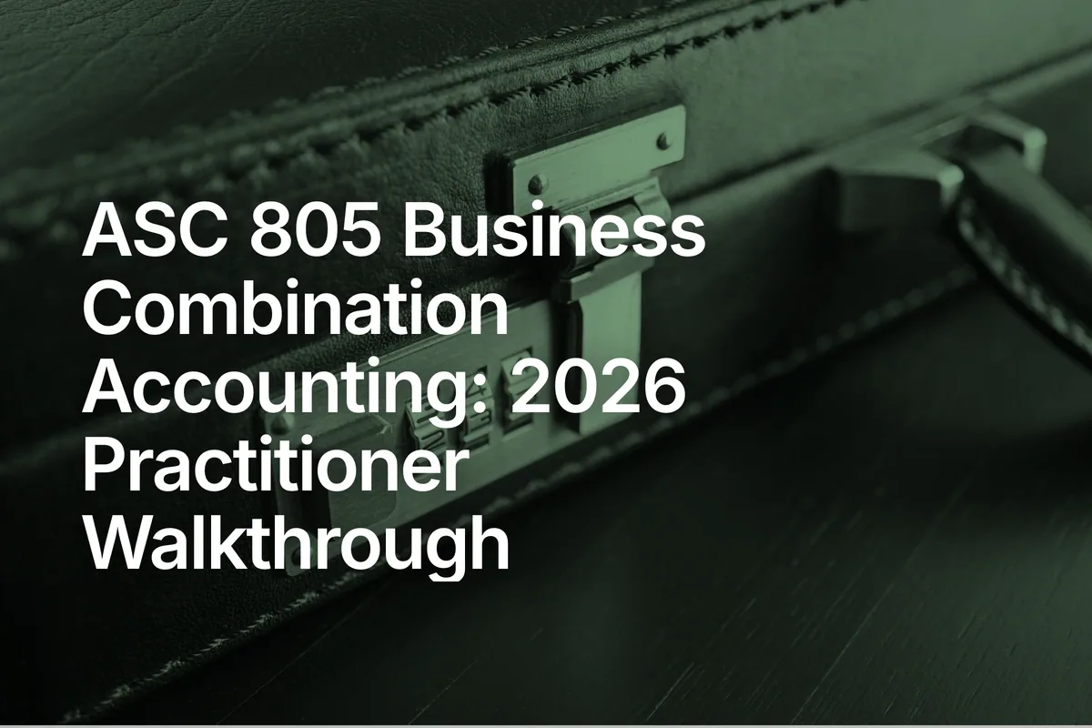 Combination Change Key ASC 805 Business Combination Accounting: 2026 Practitioner Walkthrough ...