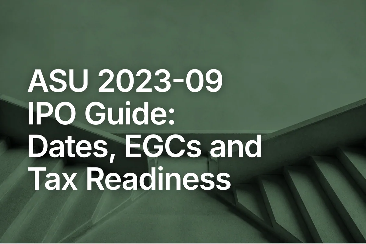 ASU 2023-09 IPO Guide: Dates, EGCs and Tax Readiness