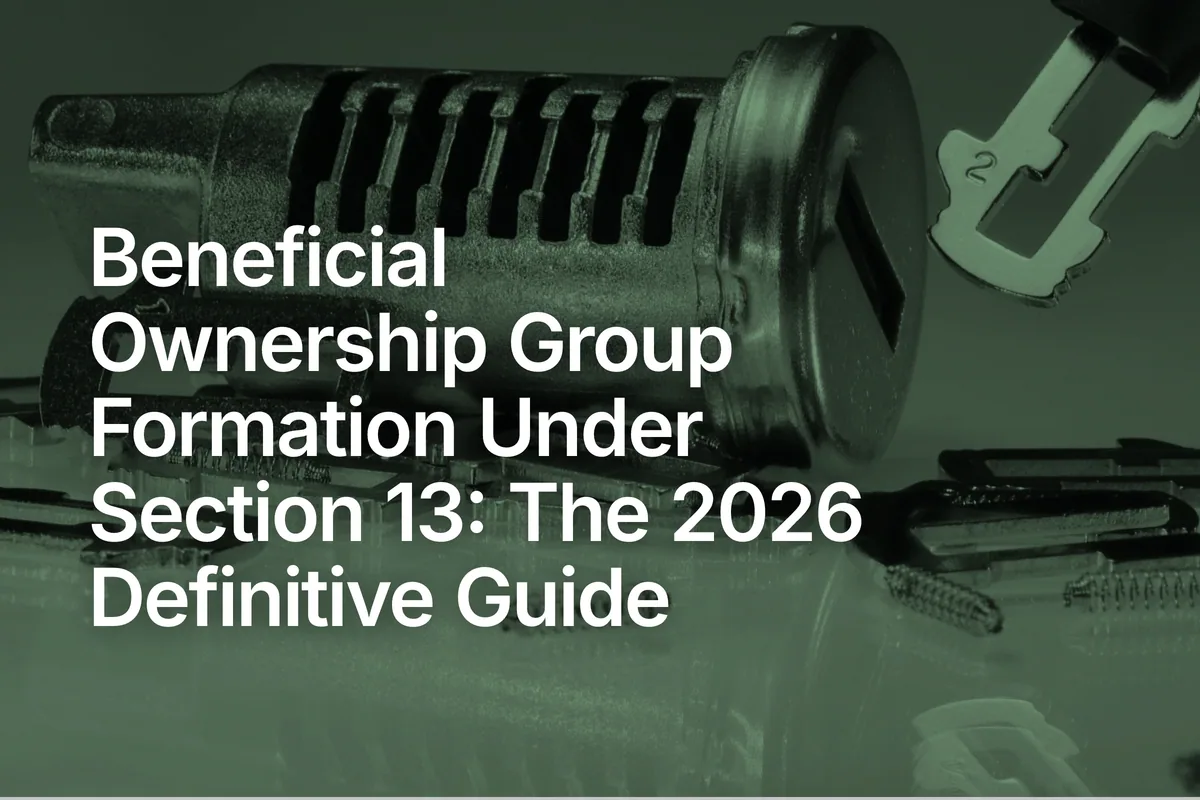 Beneficial Ownership Group Formation Under Section 13: The 2026 Definitive Guide