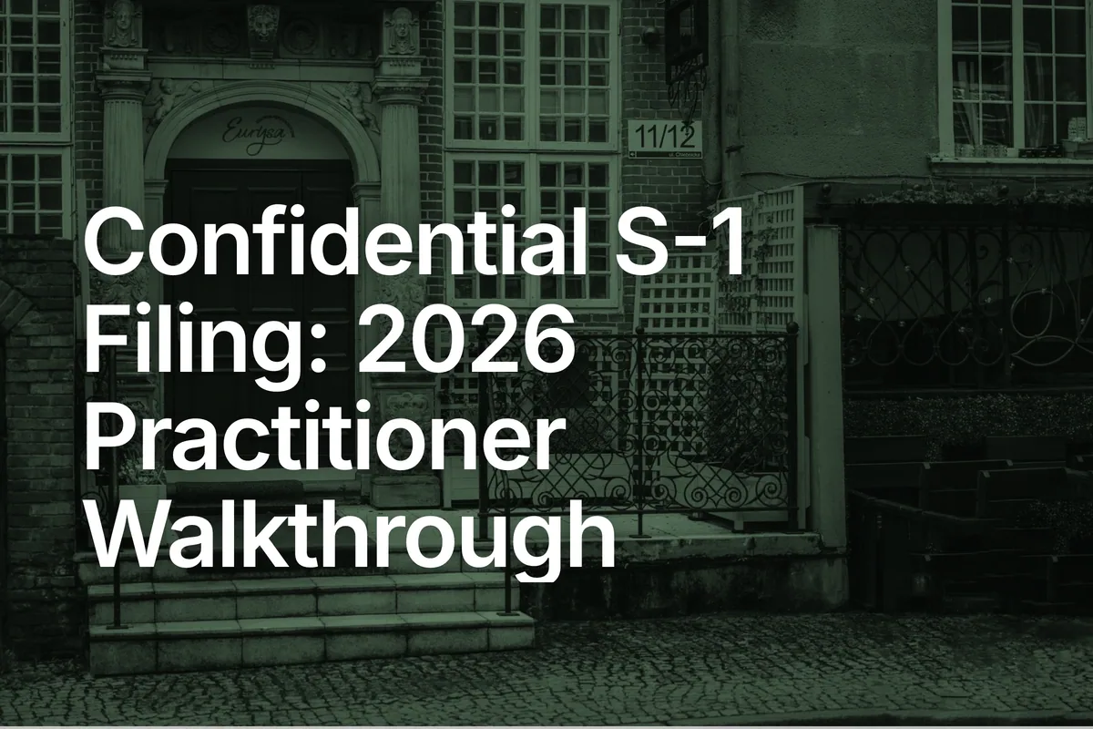 Confidential S-1 Filing: 2026 Practitioner Walkthrough
