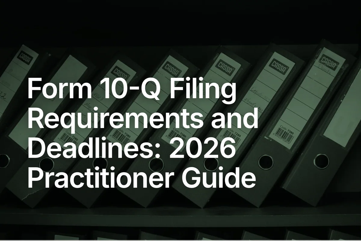 Form 10-Q Filing Requirements and Deadlines: 2026 Practitioner Guide