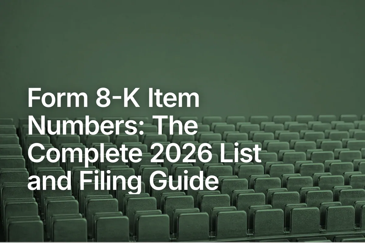 Form 8-K Item Numbers: The Complete 2026 List and Filing Guide