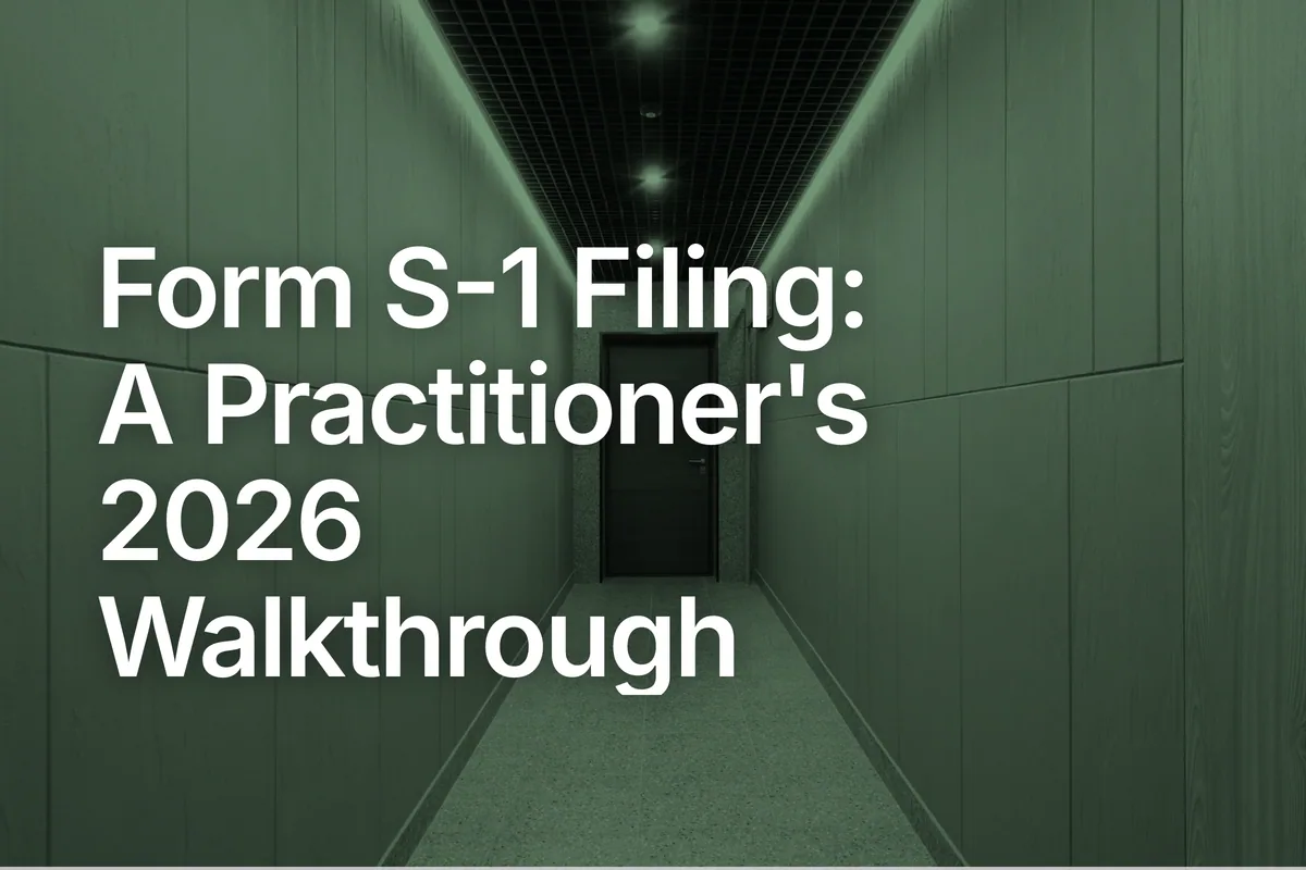 Form S-1 Filing: A Practitioner's 2026 Walkthrough