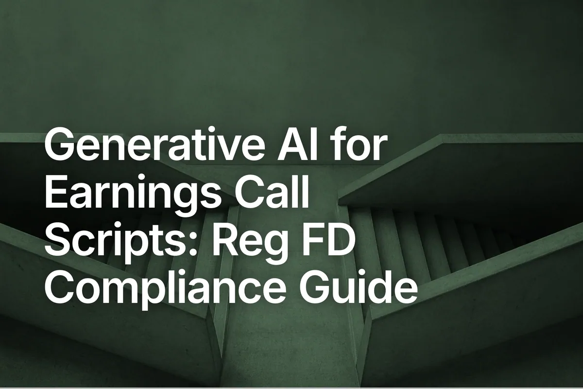 Generative AI for Earnings Call Scripts: Reg FD Compliance Guide