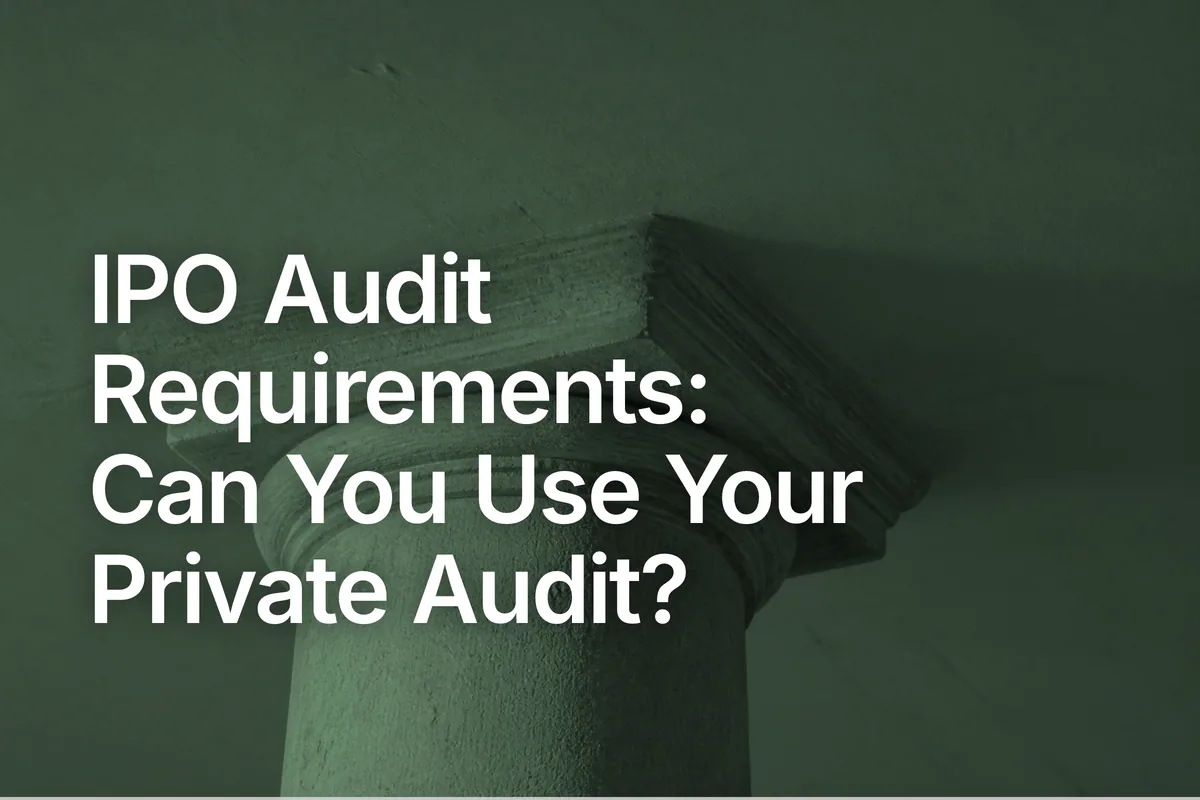 IPO Audit Requirements: Can You Use Your Private Audit?