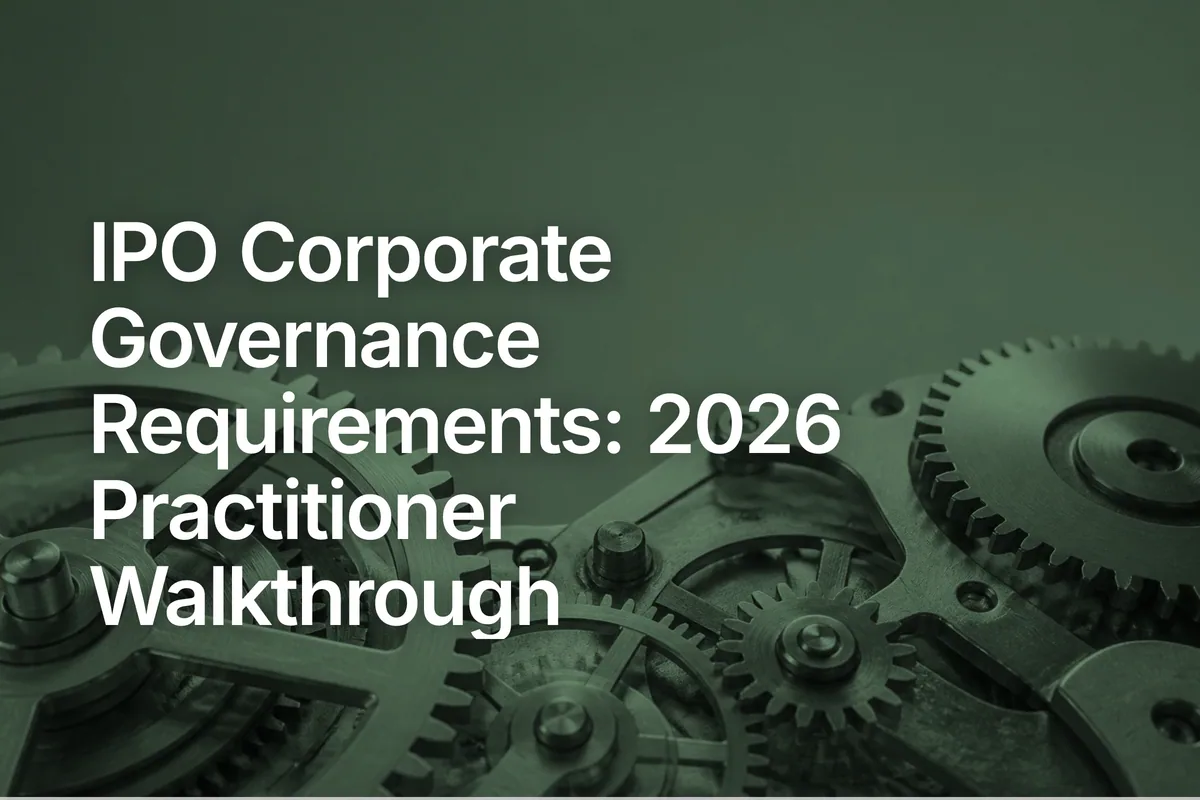IPO Corporate Governance Requirements: 2026 Practitioner Walkthrough