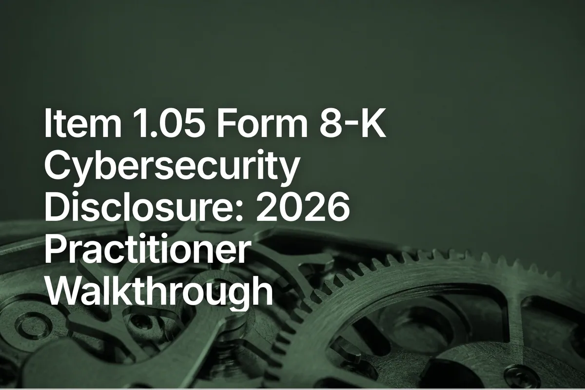 Item 1.05 Form 8-K Cybersecurity Disclosure: 2026 Practitioner Walkthrough