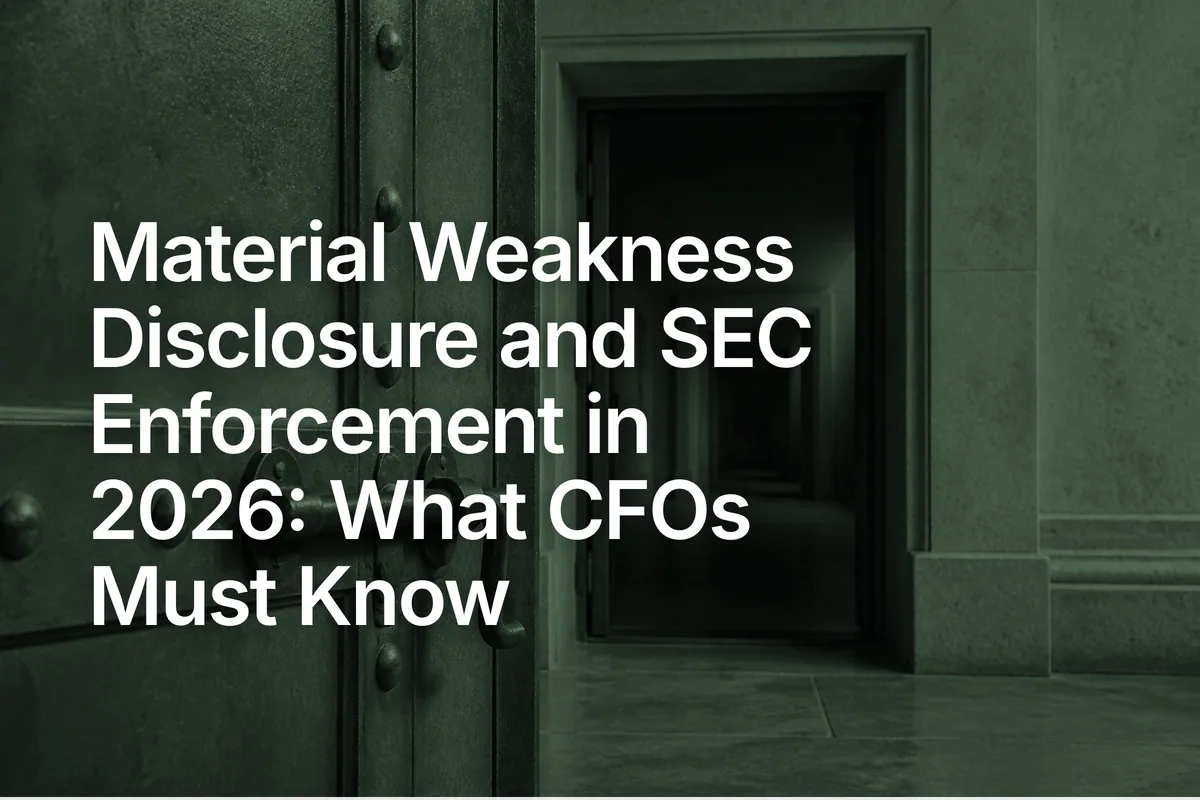 Material Weakness Disclosure and SEC Enforcement in 2026: What CFOs Must Know