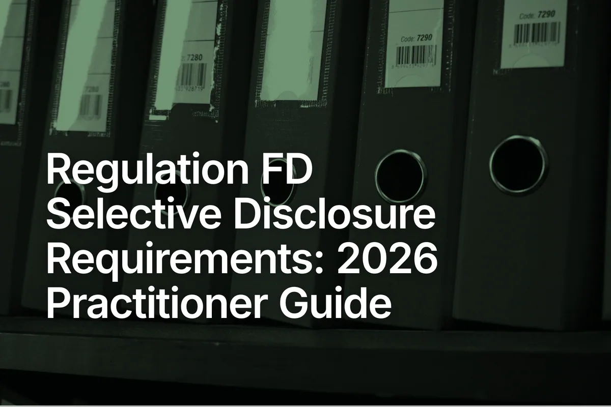 Regulation FD Selective Disclosure Requirements: 2026 Practitioner Guide