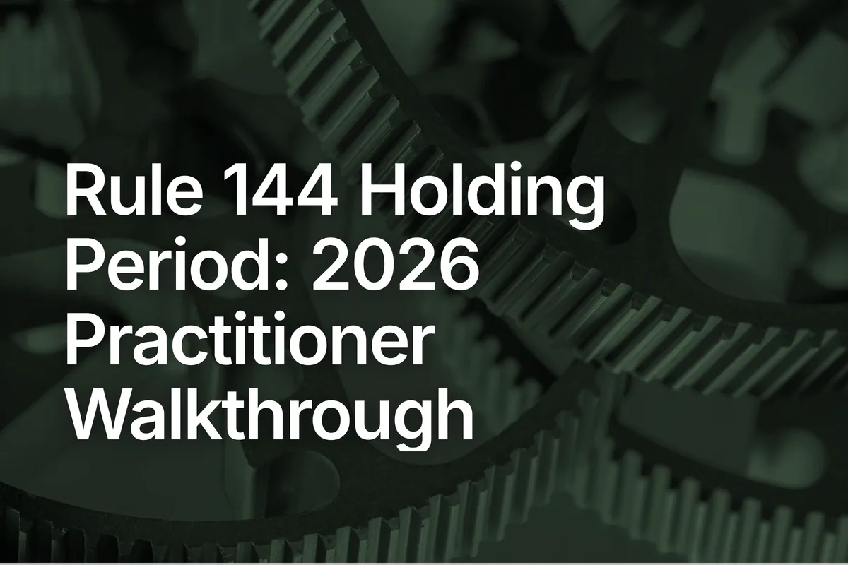 Rule 144 Holding Period: 2026 Practitioner Walkthrough