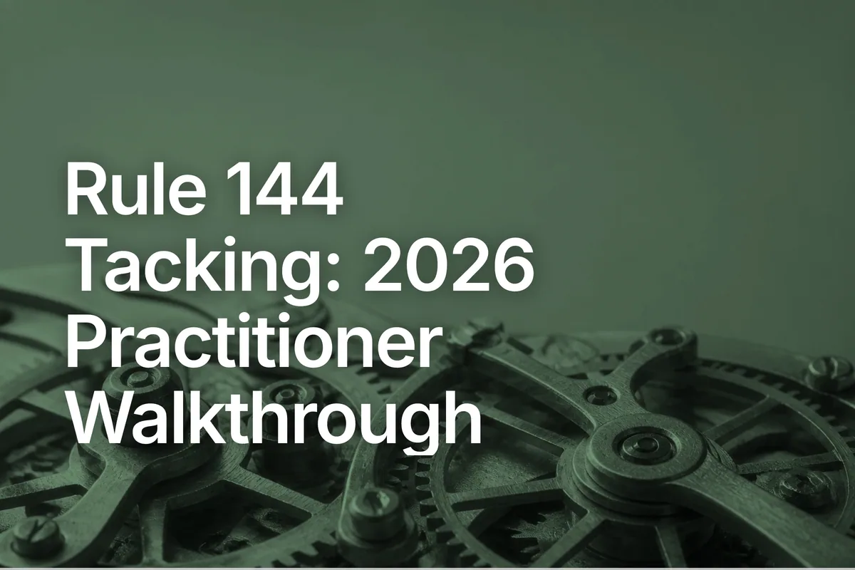 Rule 144 Tacking: 2026 Practitioner Walkthrough