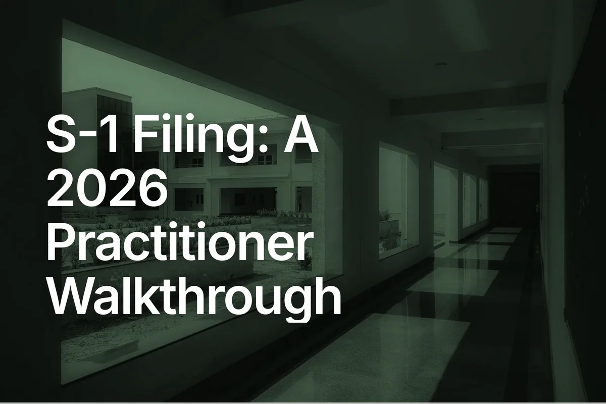S-1 Filing: A 2026 Practitioner Walkthrough