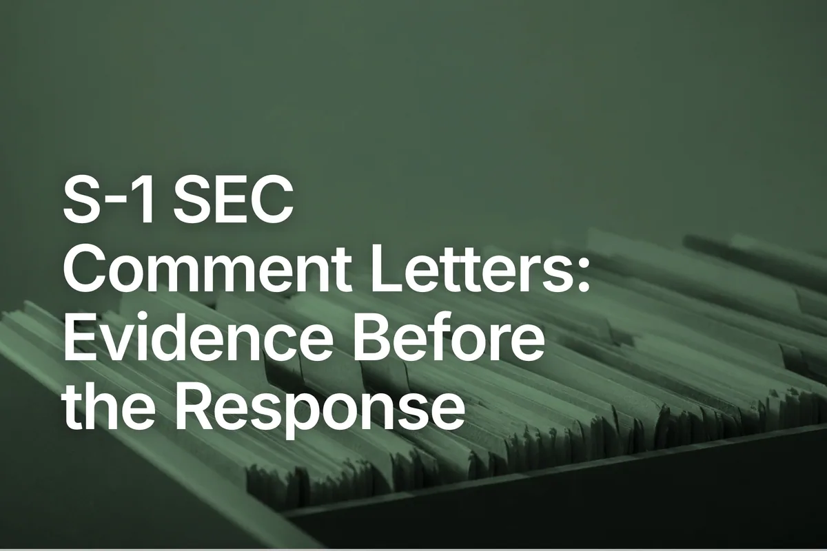 S-1 SEC Comment Letters: Evidence Before the Response