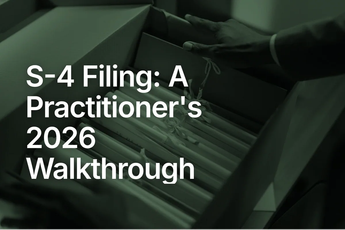 S-4 Filing: A Practitioner's 2026 Walkthrough