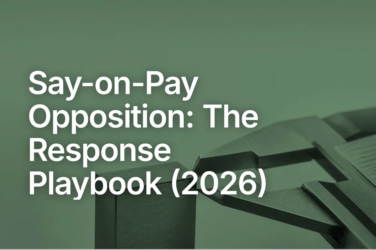 Say-on-Pay Opposition: The Response Playbook (2026)