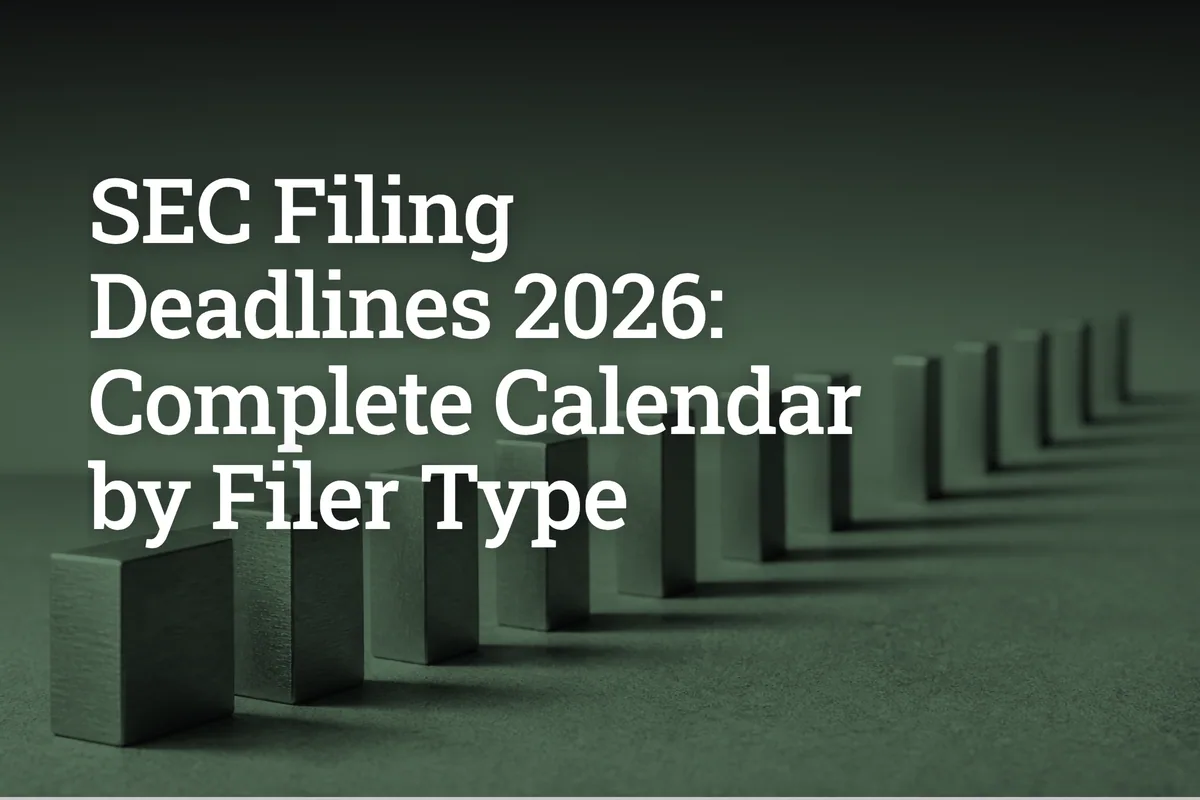 SEC Filing Deadlines 2026: Complete Calendar by Filer Type