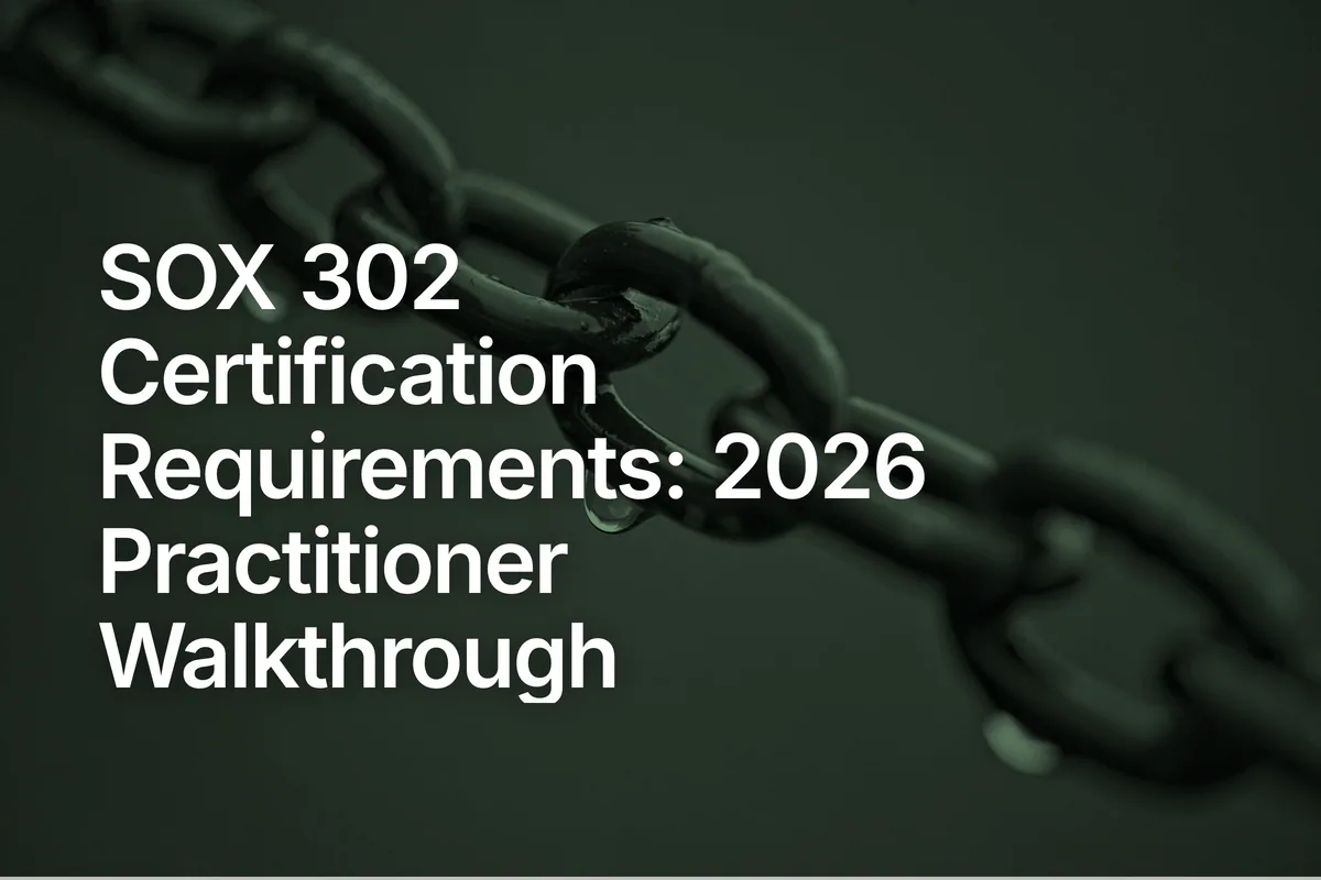 SOX 302 Certification Requirements: 2026 Practitioner Walkthrough
