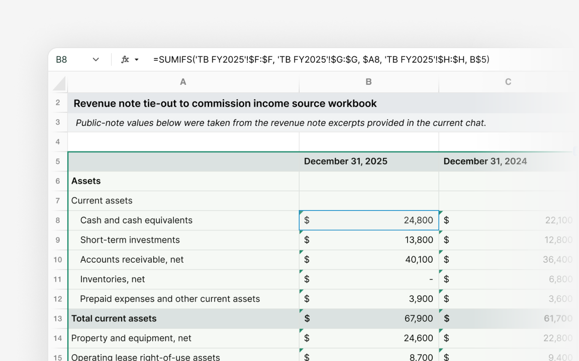 Financial Statement Preparation interface